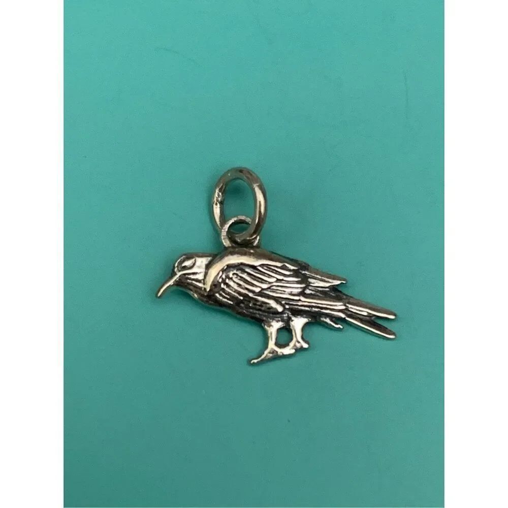 Raven Bird Sterling Silver Jewelry Charm #wildlife